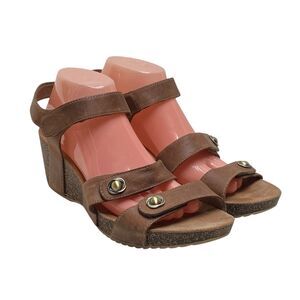 DANSKO Savannah Women's EU 42 US 11.5-12 Cork‎ Wedge Sandal Brown Leather (HF11)